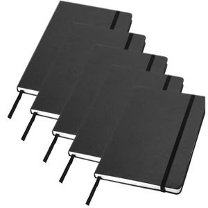 5x Zwarte luxe schriften gelinieerd A5 formaat