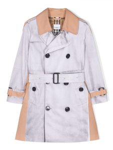 Burberry Kids trench en coton à design bicolore - Gris