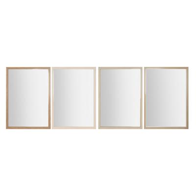 Wandspiegel Home ESPRIT Wit Bruin Beige Grijs 66 x 2 x 92 cm (4 Stuks)
