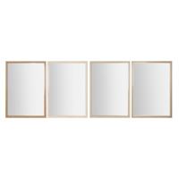 Wandspiegel Home ESPRIT Wit Bruin Beige Grijs 66 x 2 x 92 cm (4 Stuks)