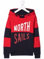 North Sails Kids hoodie colour block à logo imprimé - Rouge