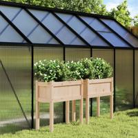 VidaXL Plantenbakken met poten 2 st massief grenenhout