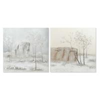 Canvas DKD Home Decor Pijnboom Canvas 100 x 3,8 x 100 cm (2 Onderdelen)