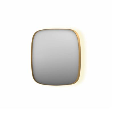 Spiegel INK SP30 60x4x60 cm incl. Indirect LED-Verlichting Rondom en Spiegelverwarming Geborsteld Mat Goud