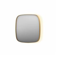 Spiegel INK SP30 60x4x60 cm incl. Indirect LED-Verlichting Rondom en Spiegelverwarming Geborsteld Mat Goud