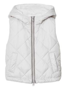 Brunello Cucinelli Kids gilet matelassé à capuche - Gris