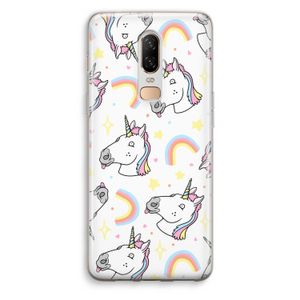 Rainbow Unicorn: OnePlus 6 Transparant Hoesje