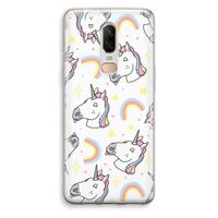 Rainbow Unicorn: OnePlus 6 Transparant Hoesje