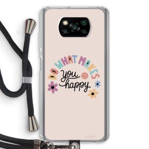 Happy days: Xiaomi Poco X3 NFC Transparant Hoesje met koord