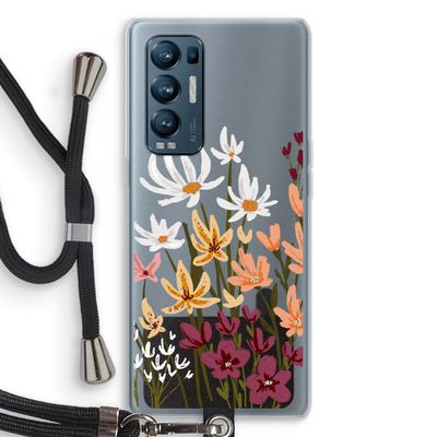Painted wildflowers: Oppo Find X3 Neo Transparant Hoesje met koord