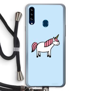 Eenhoorn: Samsung Galaxy A20s Transparant Hoesje met koord