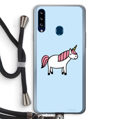 Eenhoorn: Samsung Galaxy A20s Transparant Hoesje met koord