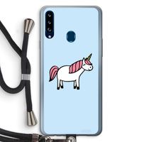 Eenhoorn: Samsung Galaxy A20s Transparant Hoesje met koord