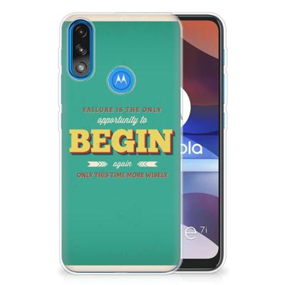 Motorola Moto E7/E7i Power | Siliconen hoesje | met naam Quote Begin Motorola Moto E7/E7i Power | Siliconen hoesje | met naam Quote Begin