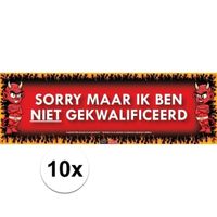 10x Sticky Devil stickers tekst Gekwalificeerd
