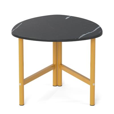 Driehoekige Salontafel Industriële Salontafel Driehoekige Bijzettafel van Hout voor de Woonkamer Zwart