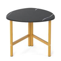 Driehoekige Salontafel Industriële Salontafel Driehoekige Bijzettafel van Hout voor de Woonkamer Zwart