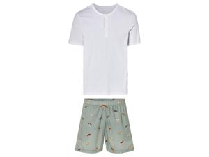 LIVERGY Heren pyjama (XXL (60/62), Wit/groen)