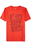 OLYMP Casual Modern Fit T-Shirt ronde hals rood, Bedrukt - thumbnail