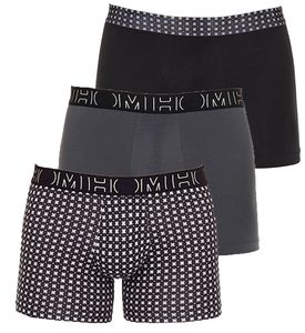 Hom boxershorts long Tommy 3-pack zwart-grijs-print