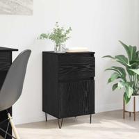 Dressoir met lade Zwart eiken 35 x 40 x 70 cm Bewerkt hout