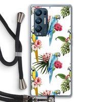 Kleurrijke papegaaien: Oppo Find X3 Neo Transparant Hoesje met koord