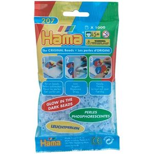 Hama Strijkkralen 1000 Stuks Blauw Glow