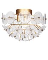 Plafondlamp messing en glas met 3 E27 fittingen By Rydens Retrow Plafondlamp messing en glas met 3 E27 fittingen By Rydens Retrow