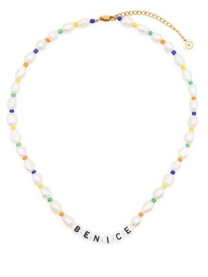 Sporty & Rich collier Be Nice serti de perles - Blanc