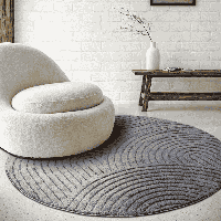 Vloerkleed Panglao Rond Antraciet ⌀ 200 Cm Elle Decoration - Dekbed-Discounter.nl