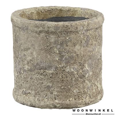 Solange Cream ceramic round pot S