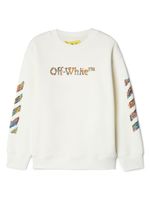 Off-White Kids sweat en coton à patch logo - Blanc - thumbnail