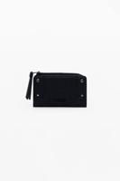 Middelgrote geborduurde portemonnee met lederlook - BLACK - U