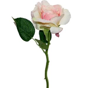 Mica Decorations Kunstbloem roos Emy - roze - 31 cm - kunststof - decoratie bloemen