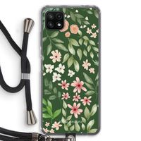 Botanical green sweet flower heaven: Samsung Galaxy A22 5G Transparant Hoesje met koord