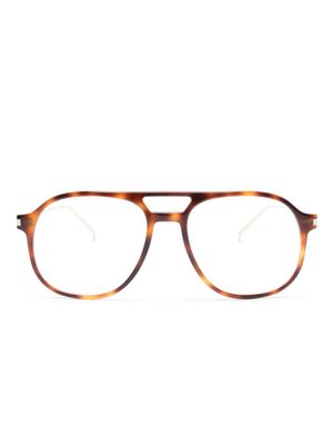 Saint Laurent Eyewear lunettes de vue à effet écaille de tortue - Marron