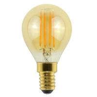LED Filament lamp E14 - 4,5 Watt 423 Lumen - G45 Vorm - 2200K Warmwit licht - Dimbaar - Amber glas