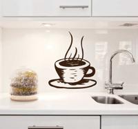 Muursticker Decoratieve Kop Koffie - thumbnail