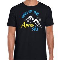 Apres ski t-shirt voor heren - king of the apres ski - zwart - winter outfit