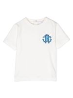 Roberto Cavalli Junior t-shirt en coton à logo brodé - Blanc