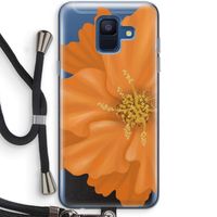 Orange Ellila flower: Samsung Galaxy A6 (2018) Transparant Hoesje met koord