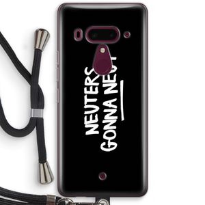 Neuters (zwart): HTC U12+ Transparant Hoesje met koord