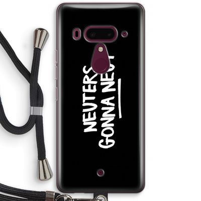 Neuters (zwart): HTC U12+ Transparant Hoesje met koord