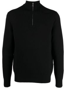 Dunhill pull en laine à col zippé - Noir