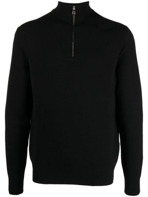 Dunhill pull en laine à col zippé - Noir