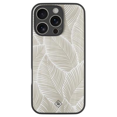 iPhone 16 Pro glazen hardcase - Palmy leaves beige