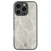 iPhone 16 Pro glazen hardcase - Palmy leaves beige