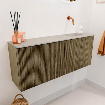 Toiletmeubel Mondiaz Joya Dlux | 100 cm | Meubelkleur Dusk | Faye wastafel Opalo Wasbak Rechts | Zonder kraangat(en)