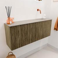 Toiletmeubel Mondiaz Joya Dlux | 100 cm | Meubelkleur Dusk | Faye wastafel Opalo Wasbak Rechts | Zonder kraangat(en)