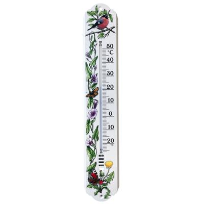 TFA Thermometer - bloemen - kunststof - XL - wit - 50 x 9.2 cm - tuindecoratie
